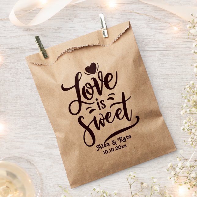 Kalligrafie-Liebe ist süße Hochzeit Geschenktütchen (Ausgeschnitten)