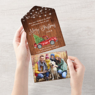 Kalligrafie Lights Truck Weihnachten Alles in eine All In One Einladung