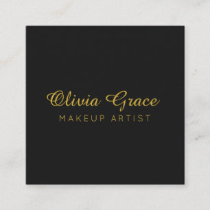 Kalligrafie Minimalist, Professionell Minimal Gold Quadratische Visitenkarte