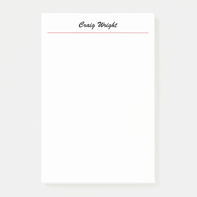 Kalligrafie Minimalist schlicht Chic personalisier Post-it Klebezettel (Vorderseite)