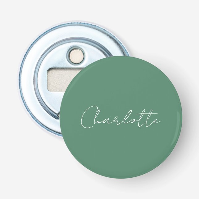 Kalligrafie Minimalistisch Chic Custom Personal Ed Flaschenöffner (Vorderseite)