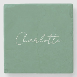 Kalligrafie Minimalistisch Chic Custom Personal Ed Steinuntersetzer