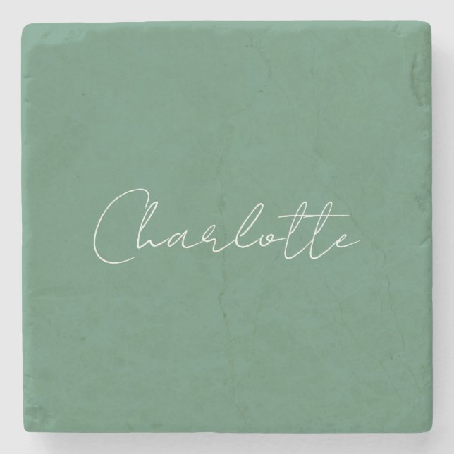 Kalligrafie Minimalistisch Chic Custom Personal Ed Steinuntersetzer (Vorderseite)