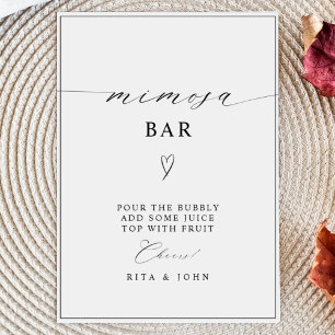 Kalligrafie Minimalistisch Mimosa Bar Wedding Sign Poster