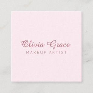 Kalligrafie Minimalistisch, Professionell Blassros Quadratische Visitenkarte