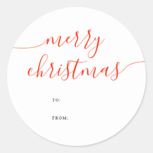Kalligrafie Minimalistischer Weihnachtsgruß Gesche Runder Aufkleber
