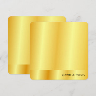 Kalligrafie-Monogramm Faux-Gold-Metalloptik Mitteilungskarte