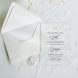 Kalligrafie-Monogramm-Hochzeit Acryleinladungen
