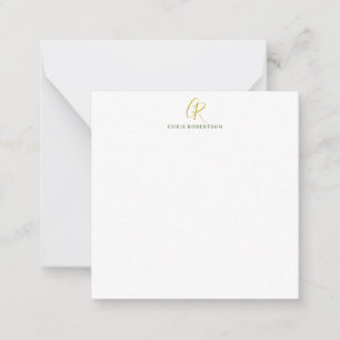 Kalligrafie-Monogramm-Name Gold Schwarz Weiß Farbe Mitteilungskarte