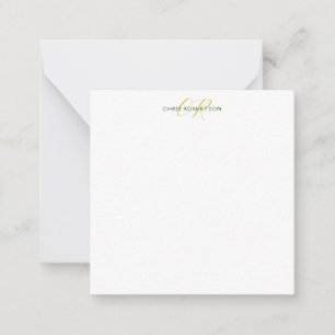 Kalligrafie-Monogramm-Name Gold Schwarz Weiß Maßge Mitteilungskarte