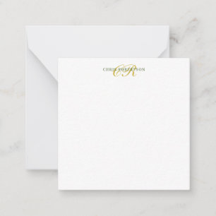 Kalligrafie-Monogramm-Name Gold Schwarz Weiße Farb Mitteilungskarte