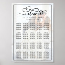 Kalligrafie-Overlay-Foto für Hochzeitssitze Poster