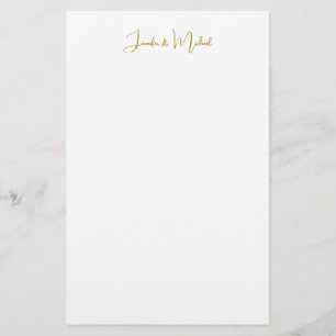 Kalligrafie Professionell Elegante goldene Namen Briefpapier