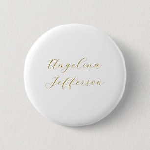 Kalligrafie Profi Elegant Goldfarbe Button