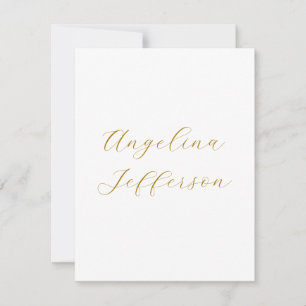 Kalligrafie Profi Elegant Goldfarbe Mitteilungskarte