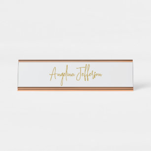 Kalligrafie Profi Elegant Goldfarbe Schreibtischnamensplakette