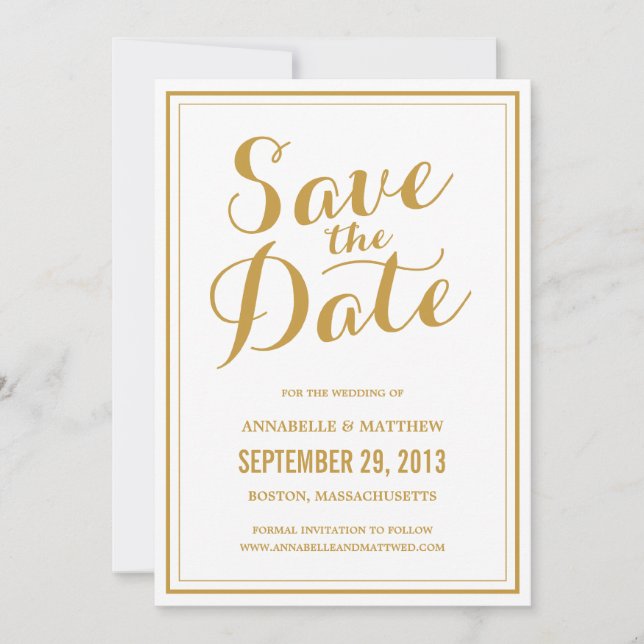 Kalligrafie Save-the-Date-Ankündigung Save The Date (Vorderseite)