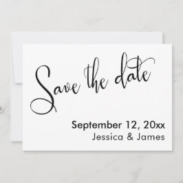 Kalligrafie Save the Date EleganBlack auf Weiß