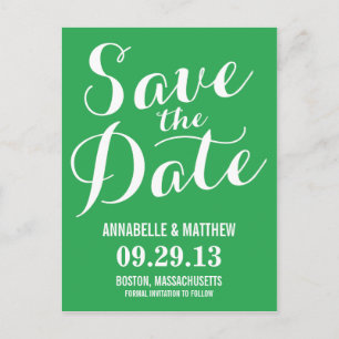 Kalligrafie Save-the-Date-Postkarte Ankündigungspostkarte