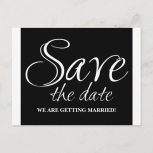 Kalligrafie Save the Date Postkarte, schwarz Ankündigungspostkarte