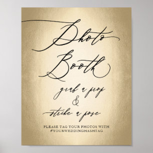 Kalligrafie-Schrift Gold Fotobox Hochzeitsschild Poster