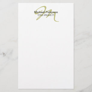 Kalligrafie-Schrift-Monogramm-Initial modern Briefpapier
