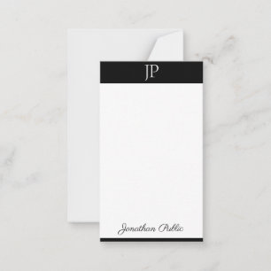 Kalligrafie-Schrift monogrammierte einfache Vorlag Mitteilungskarte