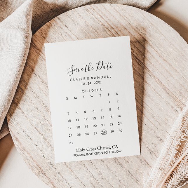 Kalligrafie, Schwarz und Weiß Save the Date (Von Creator hochgeladen)