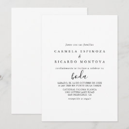 Kalligrafie Schwarz-Weiß-Spanische Hochzeit Einladung