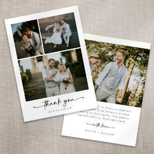 Kalligrafie Script 4 Foto Wedding Dankeskarte