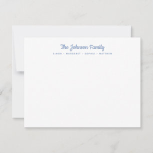 Kalligrafie-Script-Familienname-Stationierung Mitteilungskarte