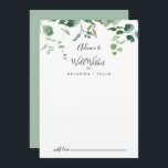 Kalligrafie Script Foliage Wedding Well wünscht Hinweiskarte<br><div class="desc">Diese Kalligraphie Skript Blattwerk Hochzeit auch Wünsche Beratung Karte ist ideal für eine moderne Hochzeit. Das Design ist mit Aquarellfarben handgezeichnet eleganten botanischen Eukalyptuszweigen und Blätter, die in schönen Bouquets und geometrischen Mustern angeordnet sind. Diese Karten sind ideal für Hochzeiten, Brautparty, Babydusche, Graduiertenfest u.v.m. Personalisieren Sie die Karten mit den...</div>