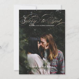 Kalligrafie Script Glory to God Christmas Foto Feiertagskarte