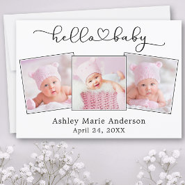 Kalligrafie Script Heart 3 Foto Hello Baby Ankündigung