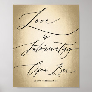 Kalligrafie-Script-Liebe ist berauschend Hochzeit Poster