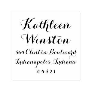 Kalligrafie Script-Rücksendeadresse-Briefmarke Permastempel
