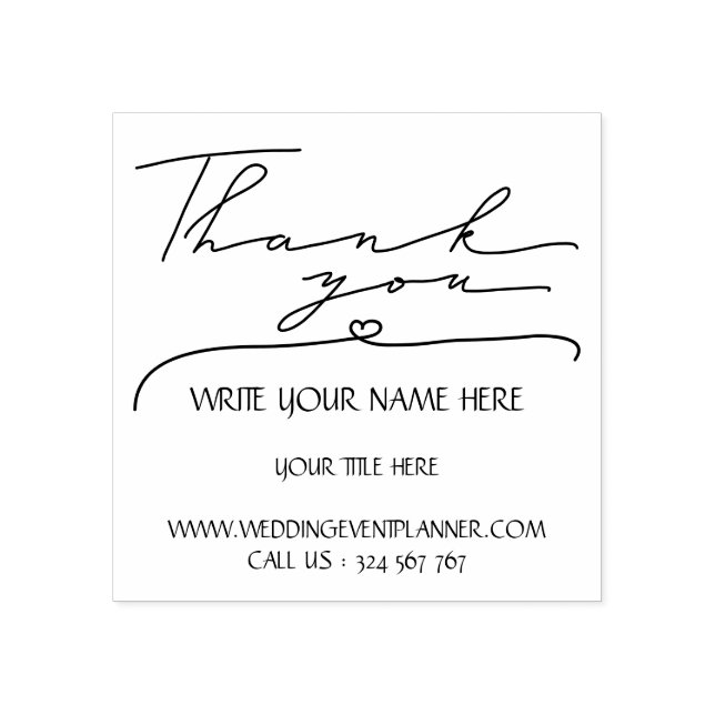 Kalligrafie Script Simple Business Vielen Dank Gummistempel (Prägung)