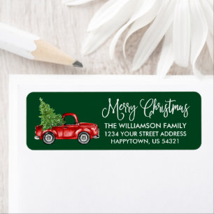 Kalligrafie Script Vintag Truck Green Weihnachten