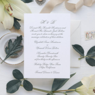 Kalligrafie-Seite Grün & Weiß-Feierliche Hochzeit Einladung