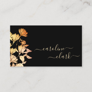 Kalligrafie Signatur Elegantes Schwarzes Orange de Visitenkarte