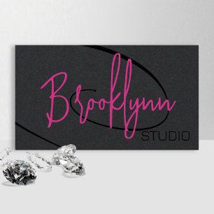Kalligrafie-Signatur Professionelles Haarstudio Visitenkarte