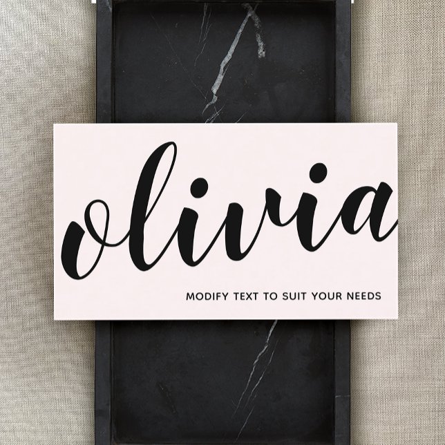 Kalligrafie-Signatur-Script fett rosa Visitenkarte (Von Creator hochgeladen)