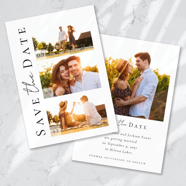 Kalligrafie-Skript Moderne Hochzeit von Fotos Save The Date (Von Creator hochgeladen)