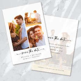Kalligrafie-Skript Moderne Hochzeit von Fotos Save The Date