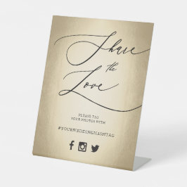 Kalligrafie-Skript teilen Sie die Liebe-Hochzeitss Sockelschild