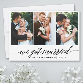 Kalligrafie-Skript Wir Got Verheiratete Hochzeitka Dankeskarte