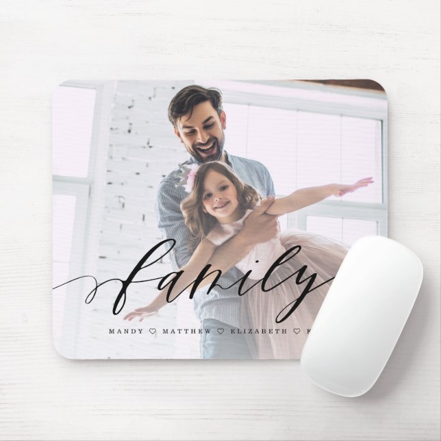 Kalligrafie-Skriptüberlagerung Vollständiges Foto Mousepad (Mit Mouse)