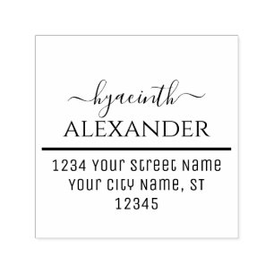 Kalligrafie Swash Typografie Name Anschrift #2 Permastempel