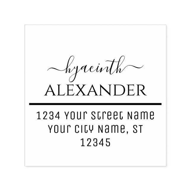 Kalligrafie Swash Typografie Name Anschrift #2 Permastempel (Design)