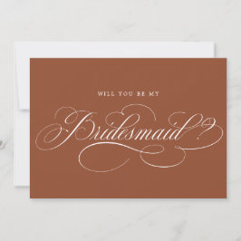 Kalligrafie Terracotta wirst du meine Bridmaid sei Einladung